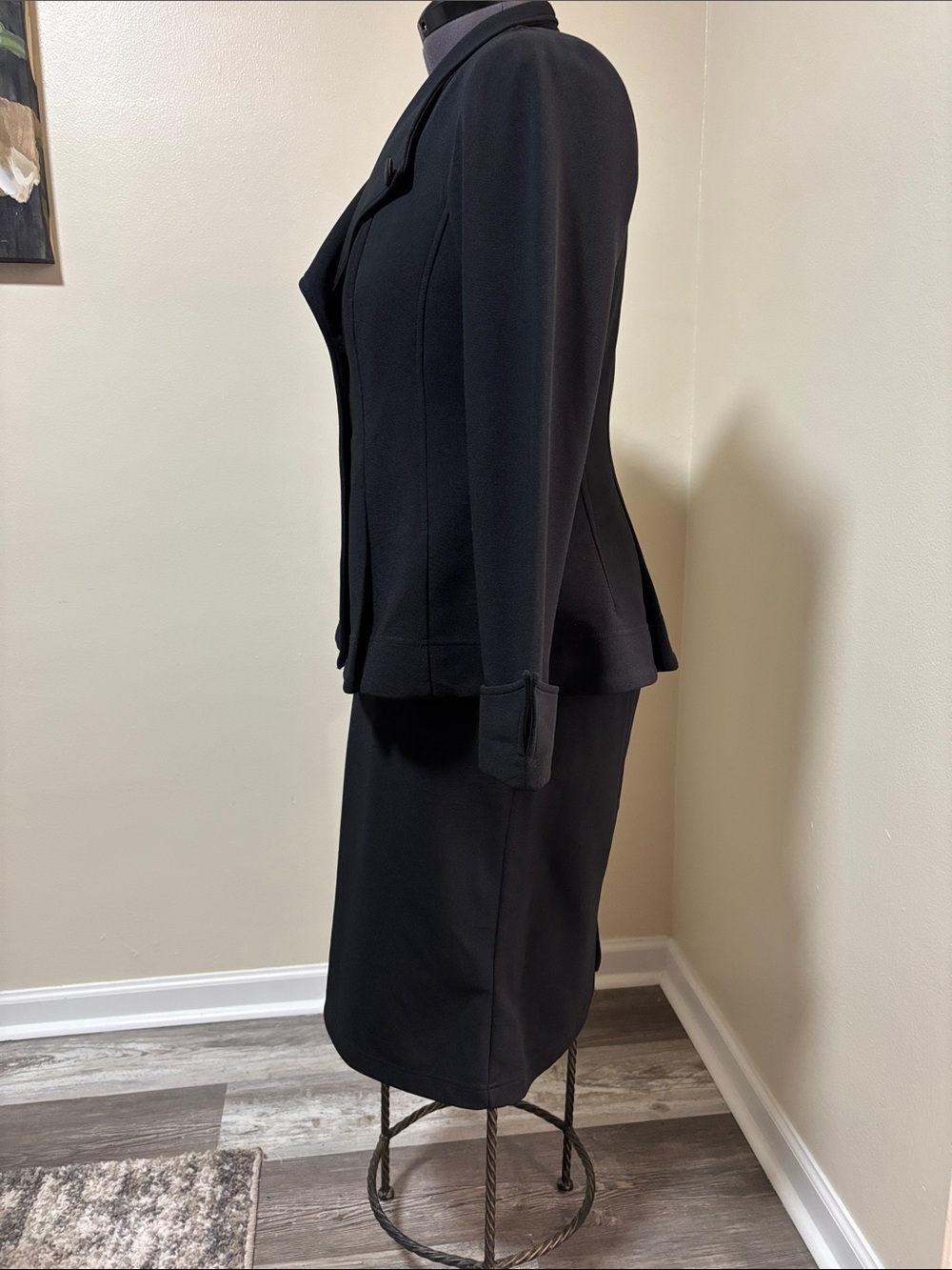 Monroe & Main Black Tailored Women's Jacket and Skirt Set - Picture 2 of 6